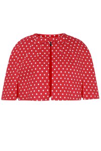 EU STOCK Sabrina Red Vintage White Polka Dot Print Comfy Cape Shrug