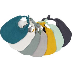 Cotton gauze bib weekly