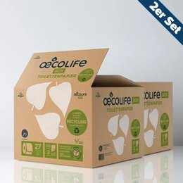 Recycled toilet paper box in a set of 2, made from sustainable materials. Features an eco-friendly design with a natural, minimalist aesthetic.