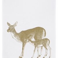 Geschirrtuch weiss, REH, gold