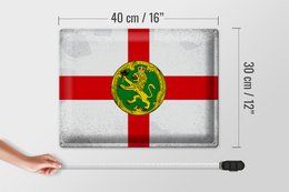 Tin Sign Flag Alderney 40x30cm Flag Alderney Vintage
