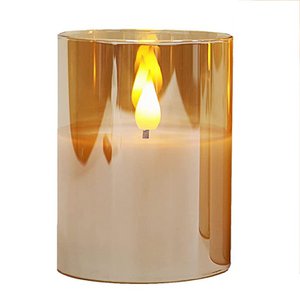 LED-Kerze aus Goldglas 12,5 cm