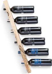 Tu Las™ Wandmontiertes Weinregal aus Holz – 77 x 9 x 4 cm – Schwebender Weinflaschenhalter – Walnussholz