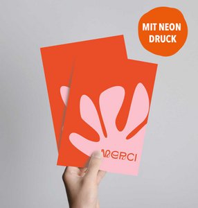 Merci Typo (postcard with neon print)