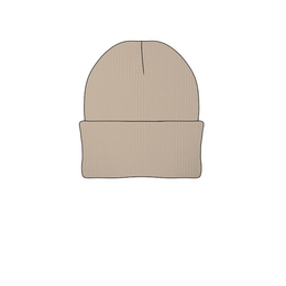 Cozy sand-colored ribbed jersey baby suit with a soft, plush texture and a comfortable hooded design.