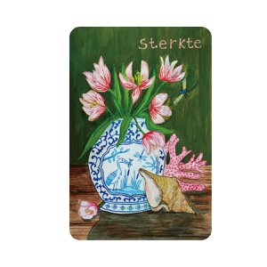 Sustainable strength or get well cards Hip Dutch postcards with tulips and Delft blue vase | Colorful Get Get Get Get Cards For Adults