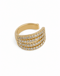 Bold Spark Ear Cuff - Bijou d'oreille avec zircone cubique plaqué or