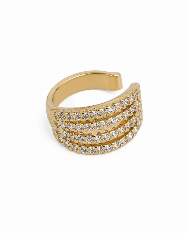 Bold Spark Ear Cuff – Ear Cuff mit vergoldetem Zirkonia