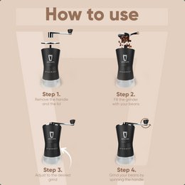 Manual Ceramic Coffee Grinder with 8 Adjustable Grinding Modes