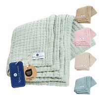 Mint 4 in 1 Muslin Baby Blanket