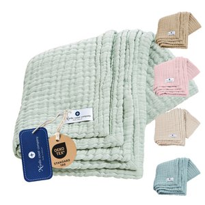 Minze 4 in 1 Musselin-Babydecke