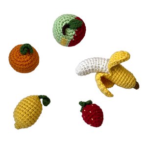 Häkel-Früchte: 5-teiliges Set für Kaufladen & Kinderküche