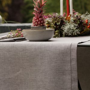 Linen tablerunner Atlas - graphite