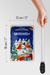 Blechschild Weihnachtsgrüße GRIESHEIM Geschenk Dekoration  12x18cm