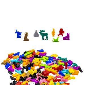 Weihnachts-Meeple-Figuren-Set 8-teilig | Gemischte Farben – Brettspiel-Upgrade-Spielteile, DnD-Zubehör-Token