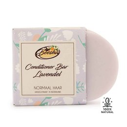 Lavender-scented conditioner bar for normal hair. Contains natural ingredients to gently cleanse and condition hair. Compact and travel-friendly.