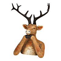 Figur Hirsch aus Poly, Braun (B/H/T) 13x17x7cm