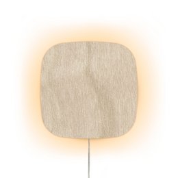 Square wooden wall lamp in dark or natural wood finish, available in 3 sizes.
