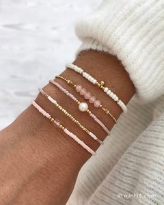 Bracelet Set 'Vintage Pink & Pearl'