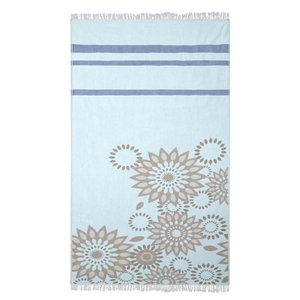 Sunflower Turkish Towel-Royal Blue and Coffee