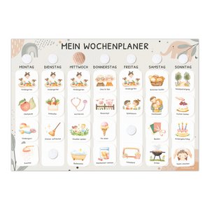 Weekly planner children including 350 routine cards - motif Little Elephant
