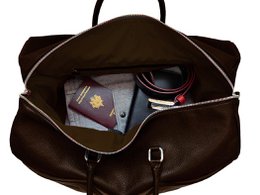 Großes Modell - VUE LAC Initial Travel Bag - Leopard - Gelbe Lederbesätze