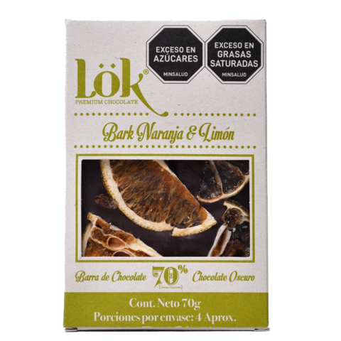 Dark Chocolate Bar with Orange & Lemon | 70% Cacao | 70g