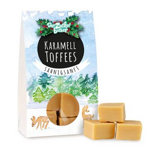 Snack portion of caramel toffees cream vanilla