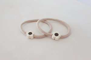 Haarelastiekjes met bloemen | 2 pakjes