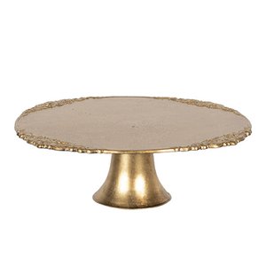 Kuchenplateau zu Fuß Ø 32x10 cm Gold -gelöschtes Plastik Etagère