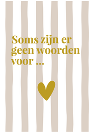 A pink card with a gold foil heart design and a Dutch message that translates to "A little gift for you, because you are so dear to me."