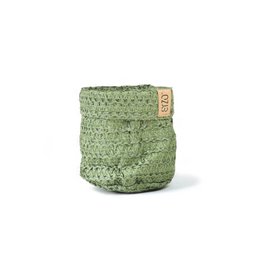 SIZO Knitted Paper Bag Olive med vandtæt biologisk nedbrydeligt for