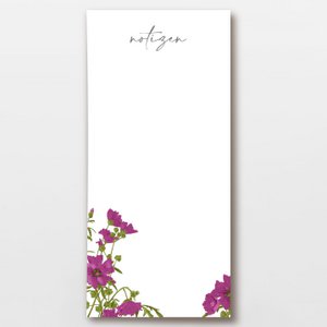 Notepad DIN long purple mallow, PEFC certified