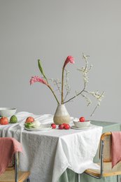 Hør dug off white (250x145 cm)