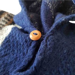 Poncho Alpaca Blu - Prodotto in Ecuador