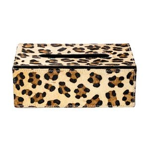 *Taschentuchbox Rindsleder Leopard 25x14x9cm*