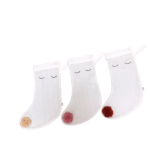 Pompon kerstsok rendier 30x22cm 3ass