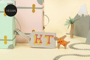 Stitch Luggage Tag - Light Grey