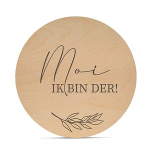 Mijlpaalcirkels | Hout - Lasergravure | Baby (Gronings)