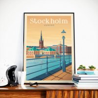 Vintage Stockholm Poster | Premium poster City Stockholm Sweden