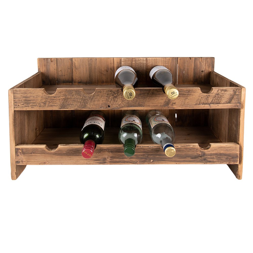 Wijnrek 65x28x33 cm Bruin Hout Flessenrek