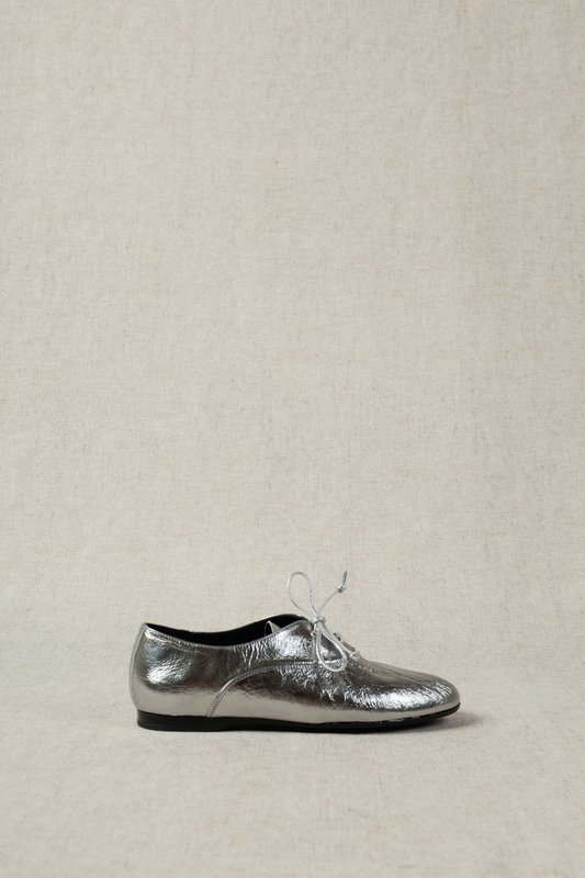 MARSA METAL STEEL – Soft Metallic Leather Unstructured Lace-Up Shoes