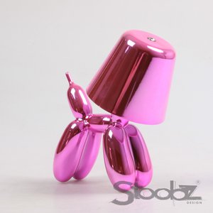 Stoobz Design – Ballon Hond LED Tafellamp 16 × 10 × 18 cm Fuchsia