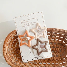 Pinces à cheveux pour enfants | Pinces à cheveux | Pinces à cheveux | Emballé par 3 | Orange Marron Ecru