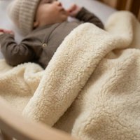 Woolen crib blanket - 75x100cm - single layer - Merino wool - Natural