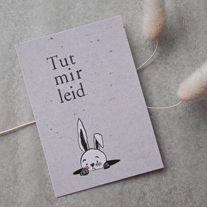 Kleine Karte "Tut mir leid" mit Illustration Hase