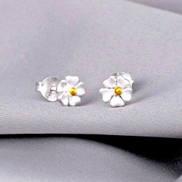 Mini-oorknopjes met boterbloem - 925 sterling zilver - OHR925-44