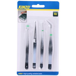 Kinzo Tweezers set 4-piece on card
