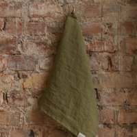 Olive Green linen kitchen towel