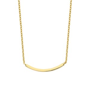 14 Karat Gelbgold Halskette 20x1,2MM Bogen 38 + 2,5 + 2,5 cm